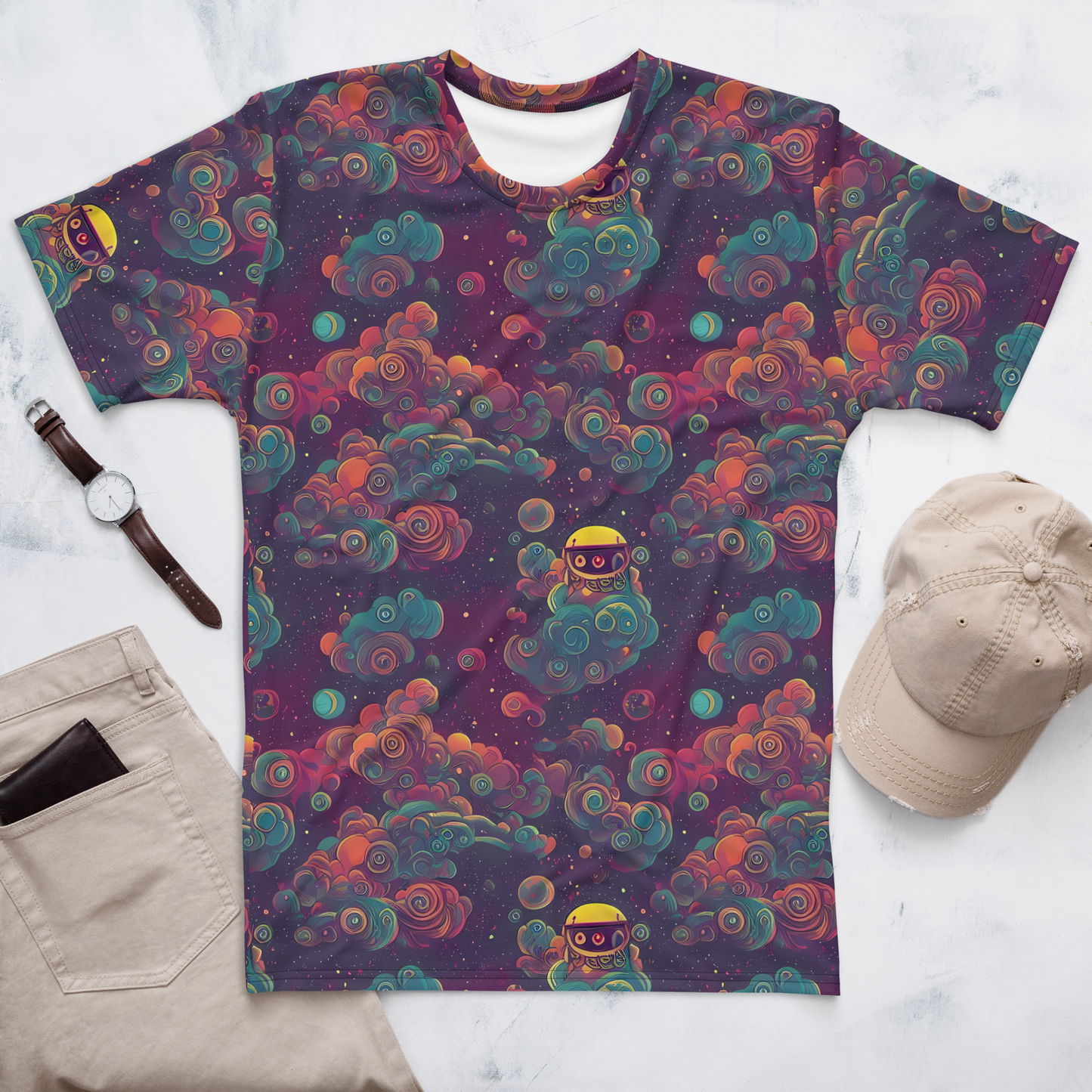 Men's Crew Neck T-Shirt - Nebula Dreamscape