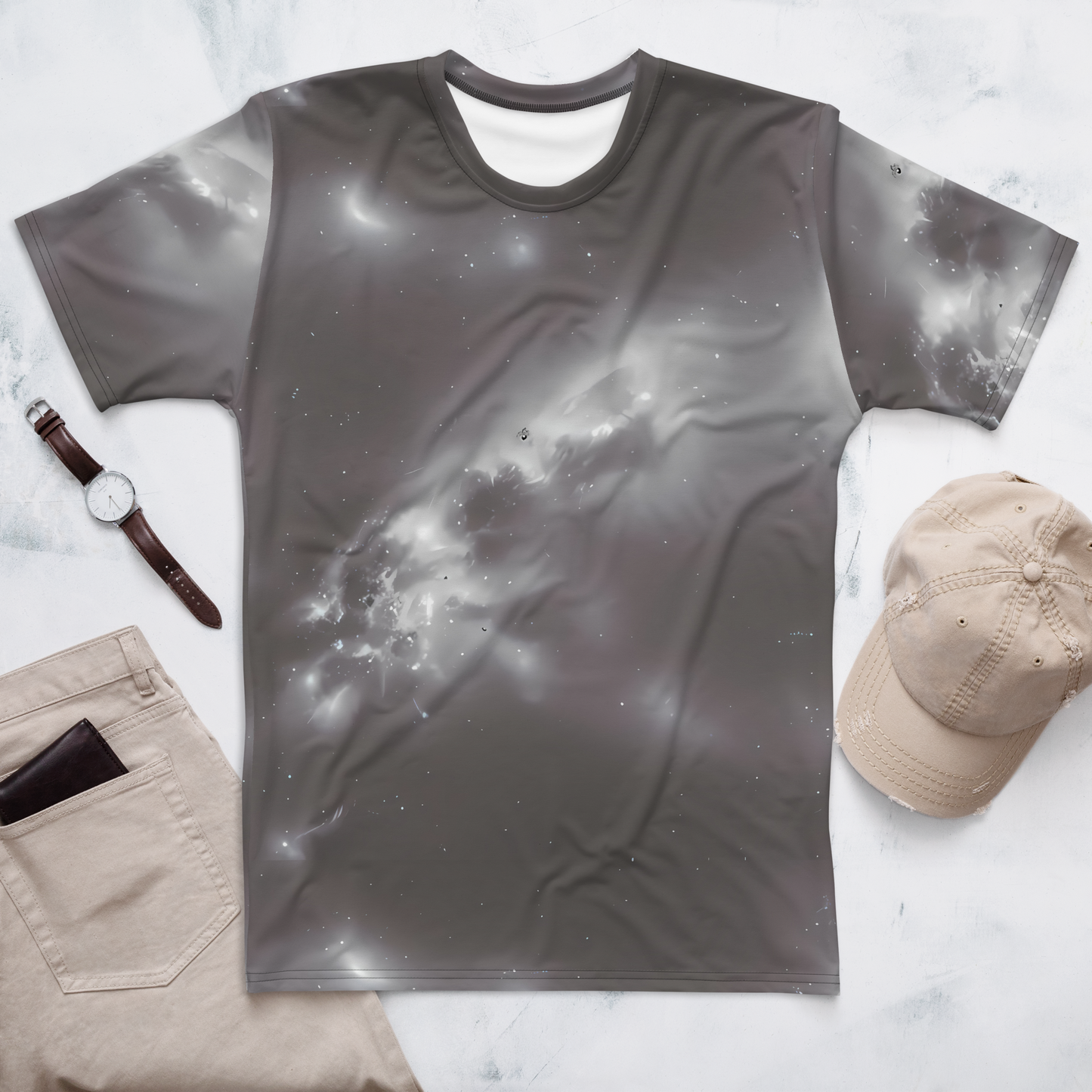 Men's Crew Neck T-Shirt - Silver Nebula