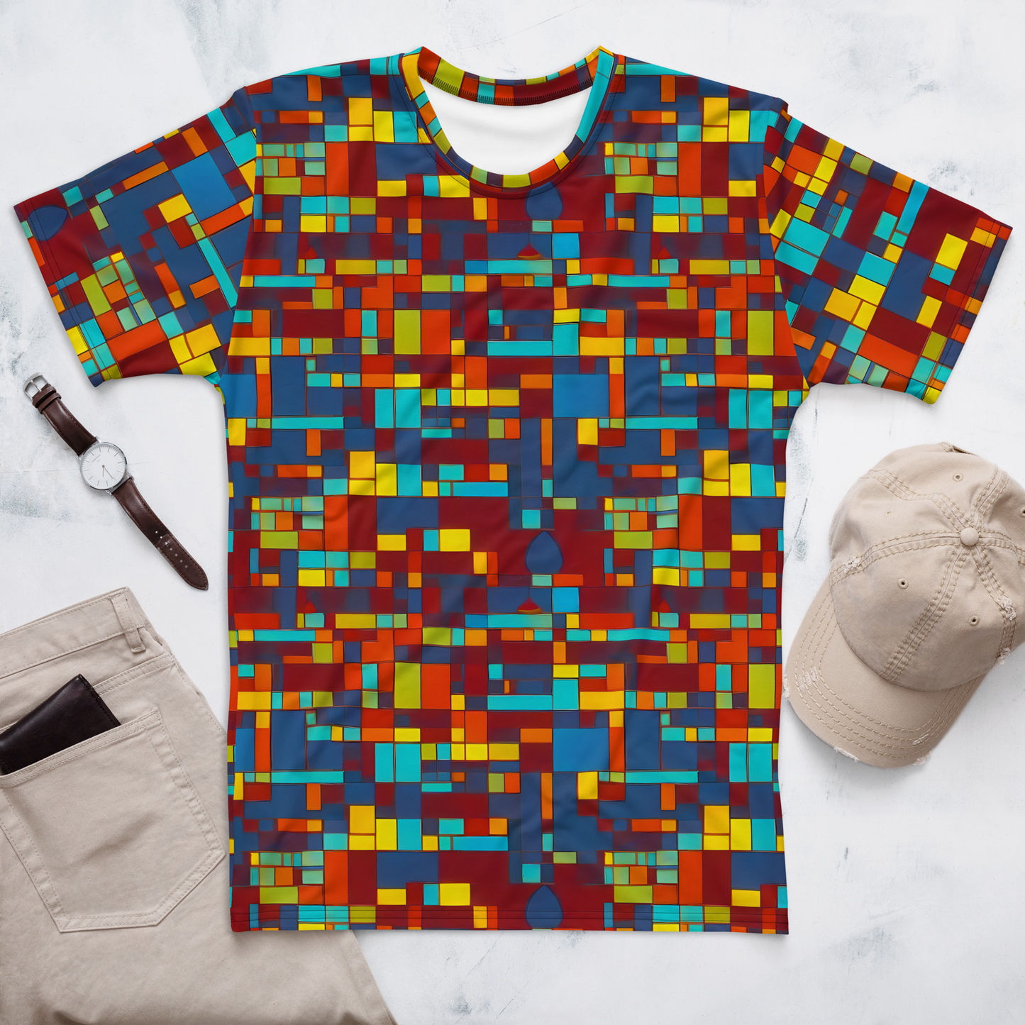 Men's Crew Neck T-Shirt - Astral Grid