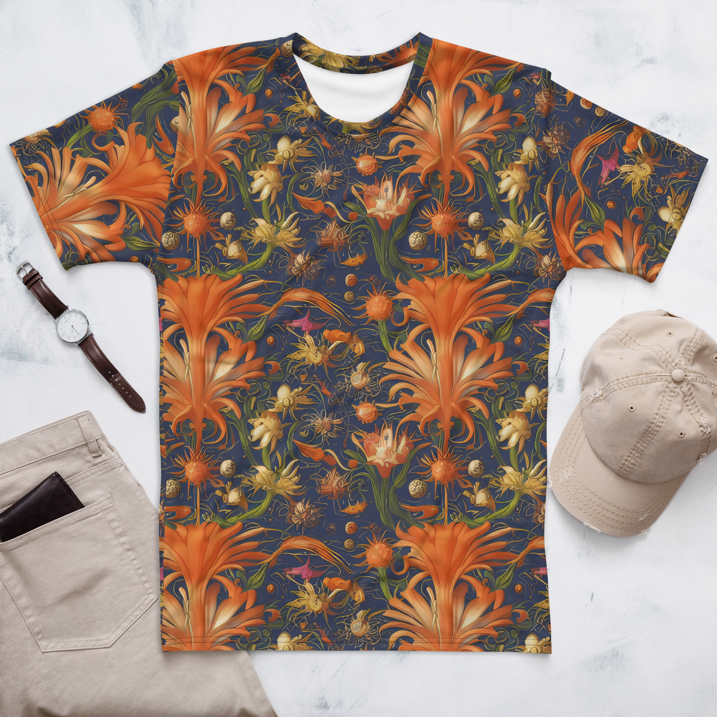 Men's Crew Neck T-Shirt - Stellar Blooms