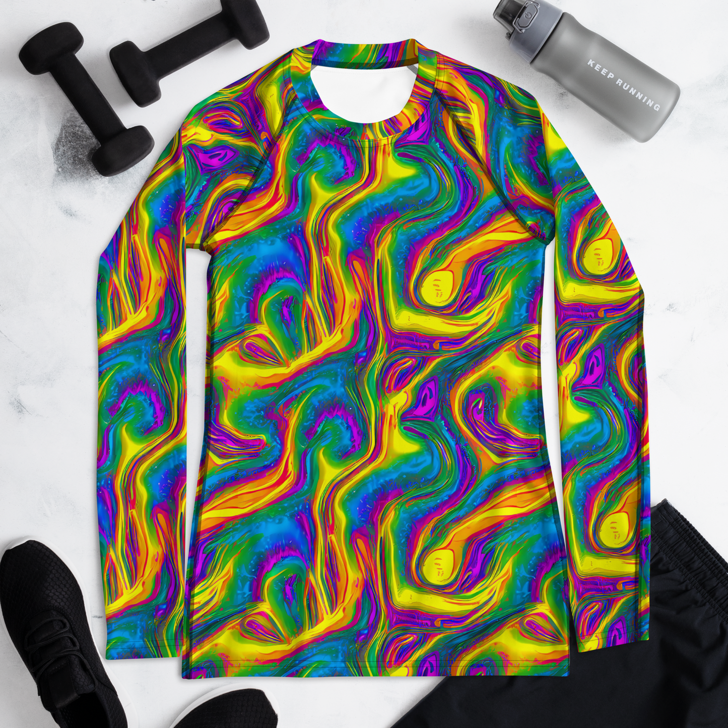 Women's Rash Guard - Electric Aurora