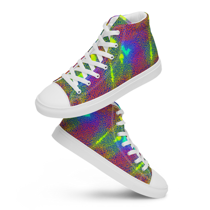 Men's High Top Canvas Shoes - Prismatic Web