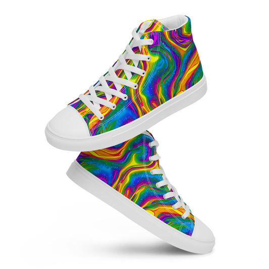 Women's High Top Canvas Shoes - Electric Aurora