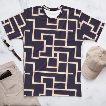 Men's Crew Neck T-Shirt - Gilded Gridlock