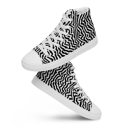 Women's High Top Canvas Shoes - Static Swirl