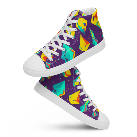 Women's High Top Canvas Shoes - Cascading Prism