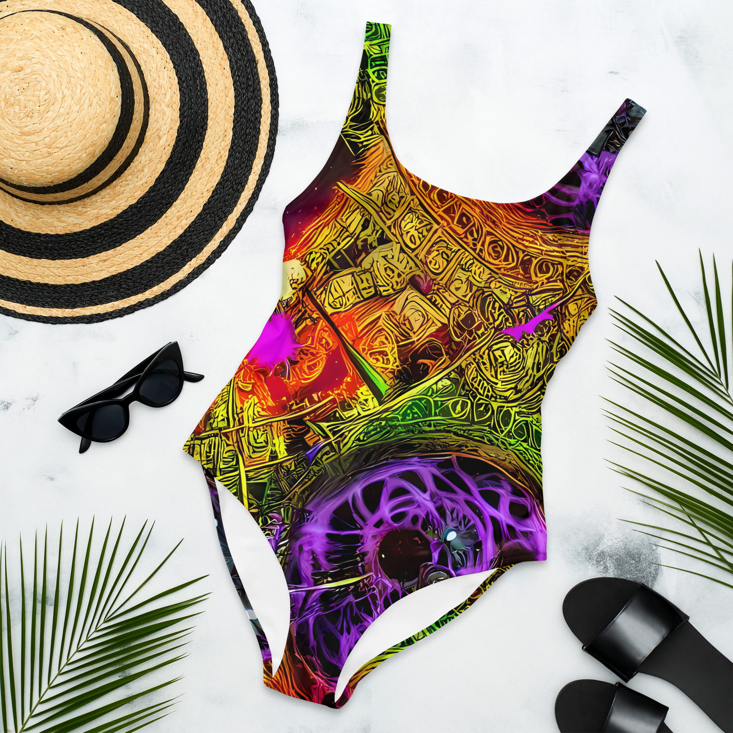 One-Piece Swimsuit - Neon Glyphworks