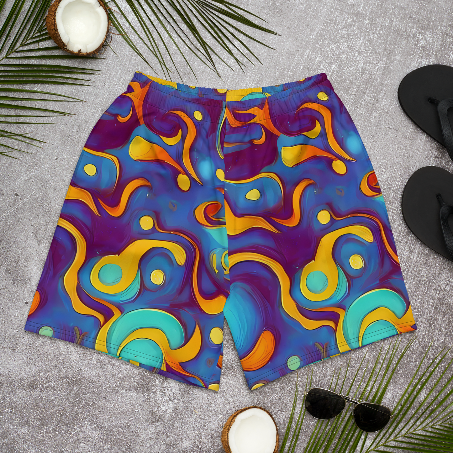 Men's Athletic Shorts - Pelton Swirl