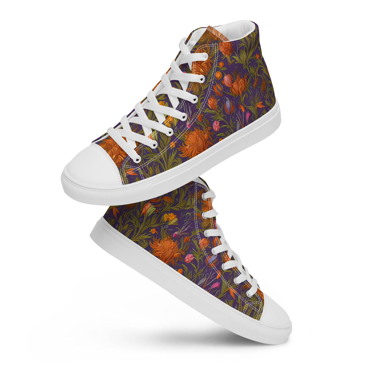 Men's High Top Canvas Shoes - Botanical Nebula