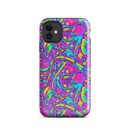 Tough Case for iPhone® - Neon Galaxy Whirl