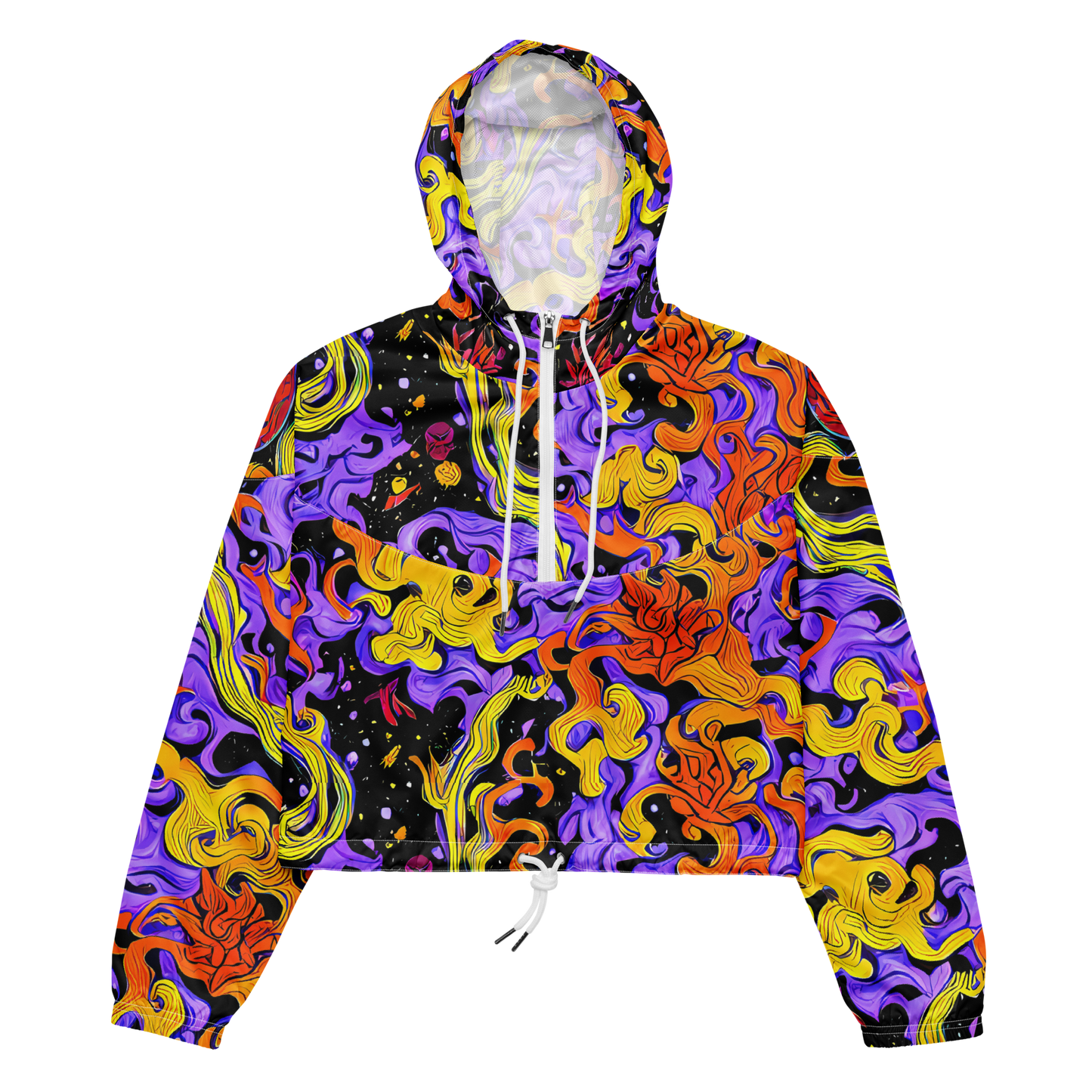 Women's Cropped Windbreaker - Bosschaert Swirl