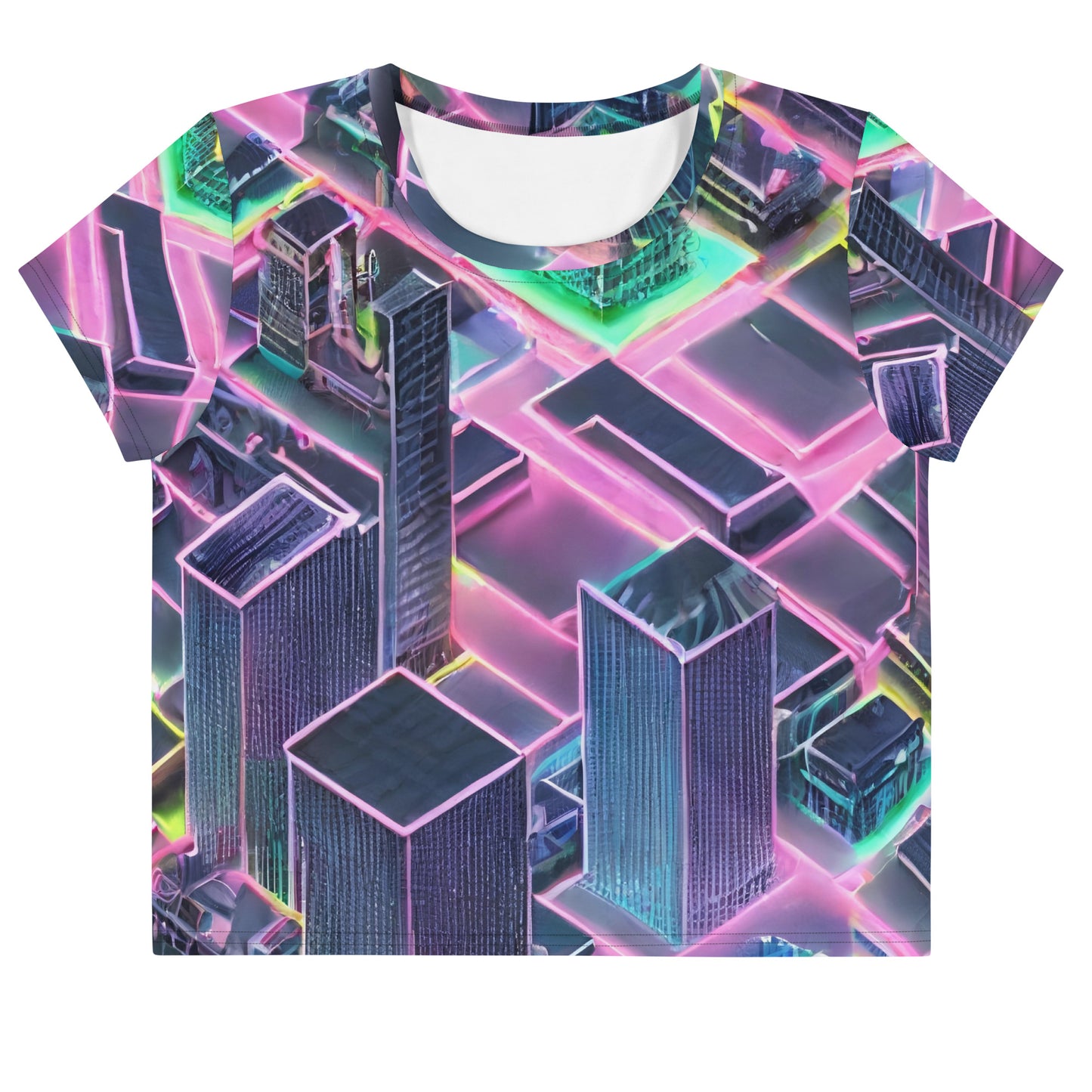 Women's Crop Tee - Electric Grid