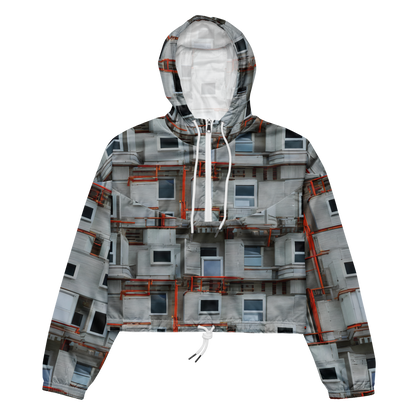 Women's Cropped Windbreaker - Industrial Reverie