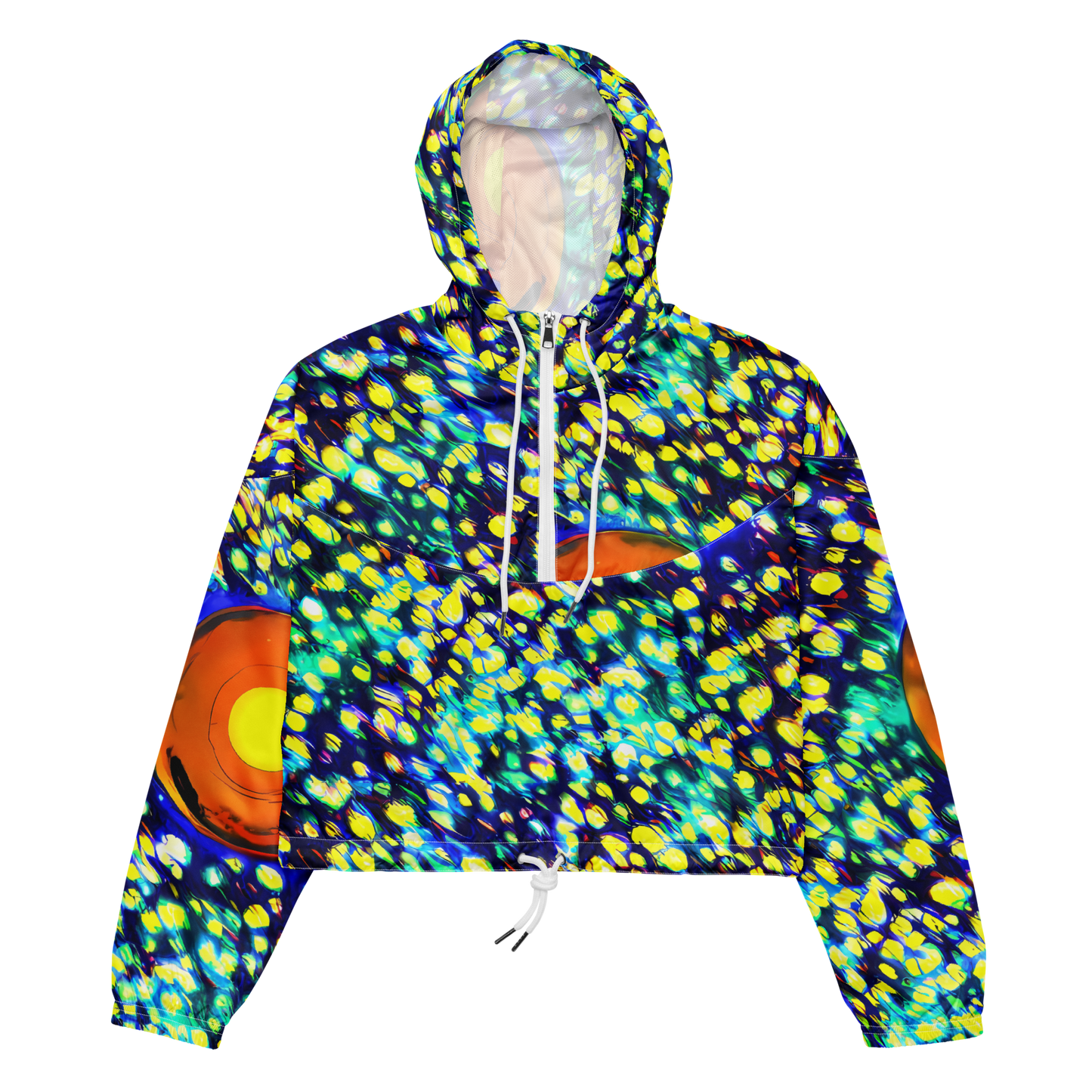 Women's Cropped Windbreaker - Illuminated Whirl