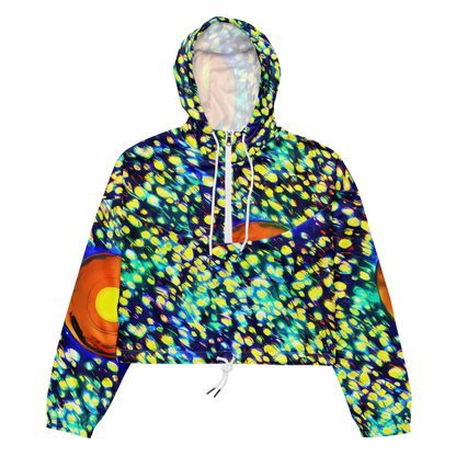 Women's Cropped Windbreaker - Illuminated Whirl