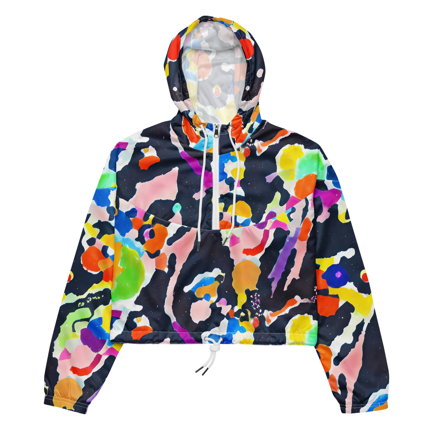 Women's Cropped Windbreaker - Kaleido Burst