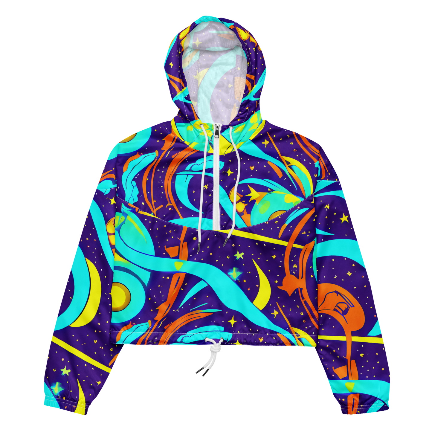 Women's Cropped Windbreaker - Stellar Swirl