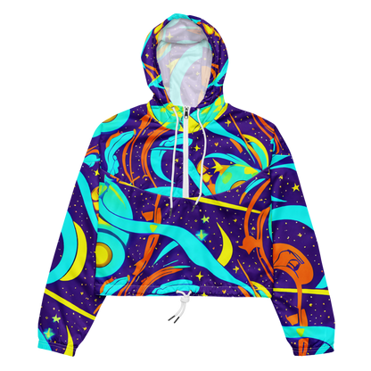 Women's Cropped Windbreaker - Stellar Swirl