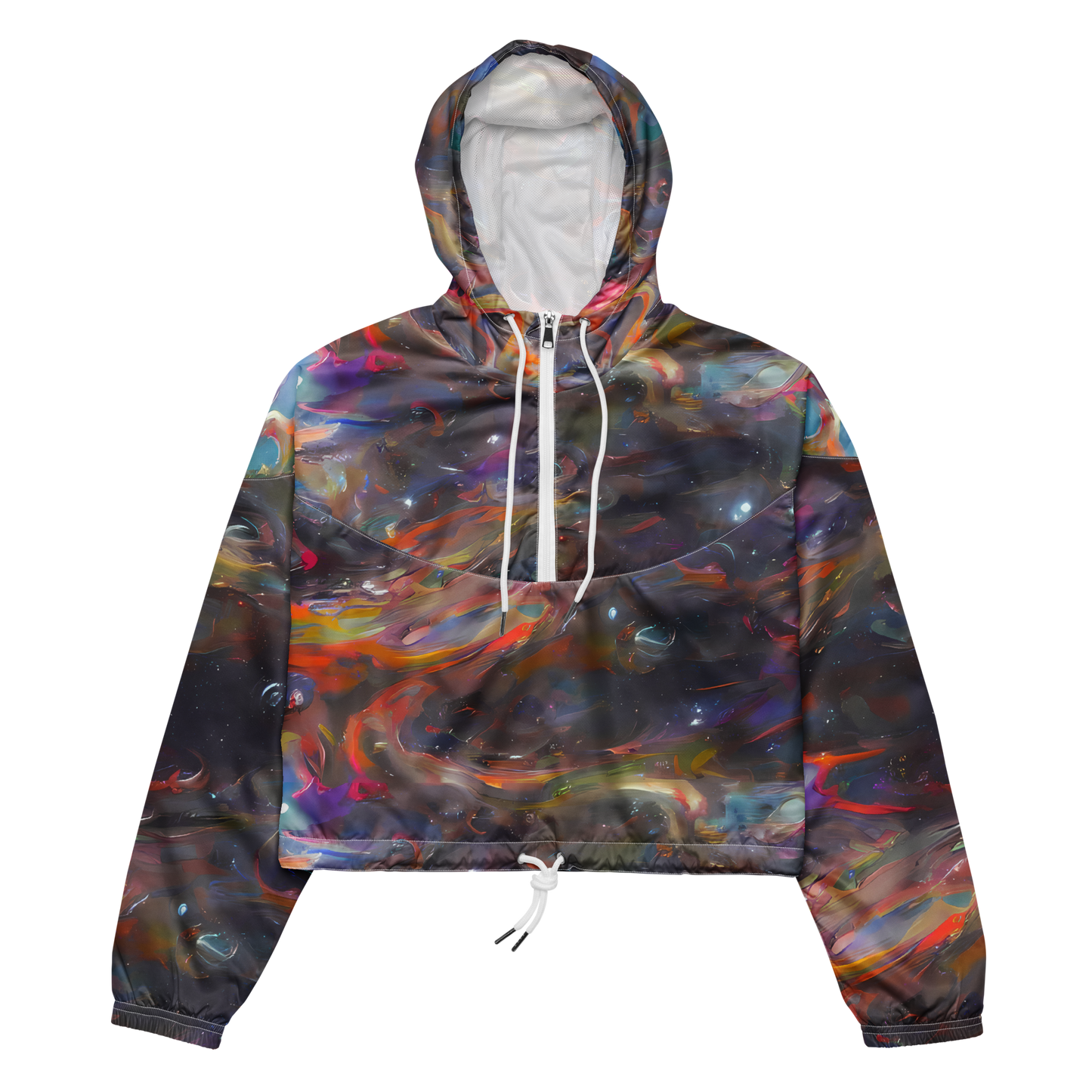 Women's Cropped Windbreaker - Chromatic Flux