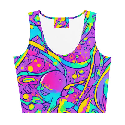 Crop Top - Neon Galaxy Whirl