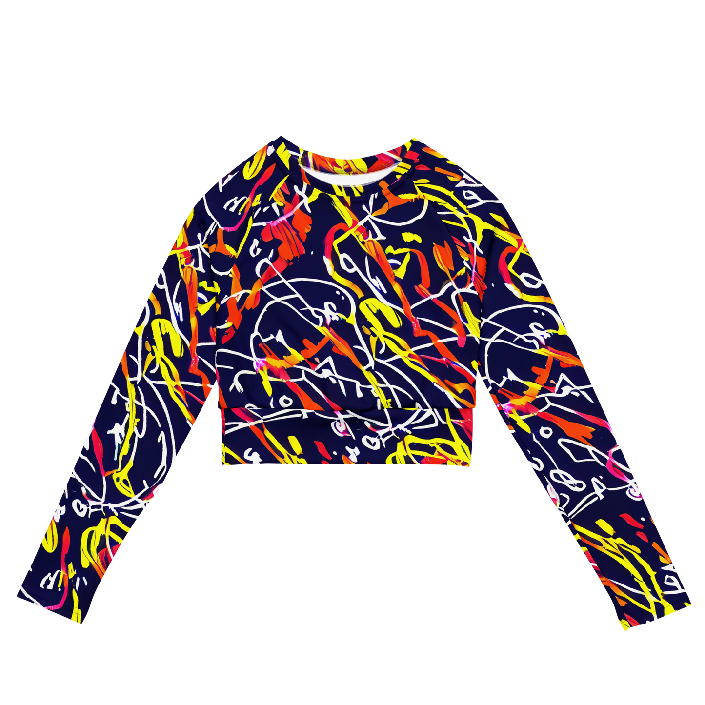 Long Sleeve Crop Top - Neon Currents