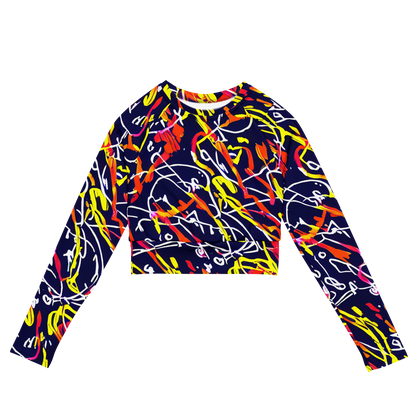 Long Sleeve Crop Top - Neon Currents