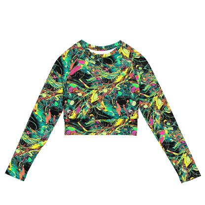 Long Sleeve Crop Top - Cyborg Whirl