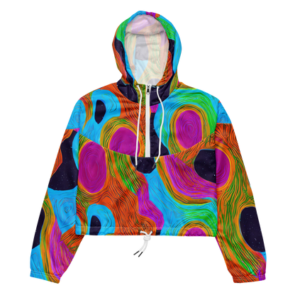 Women's Cropped Windbreaker - Galactic Harmony