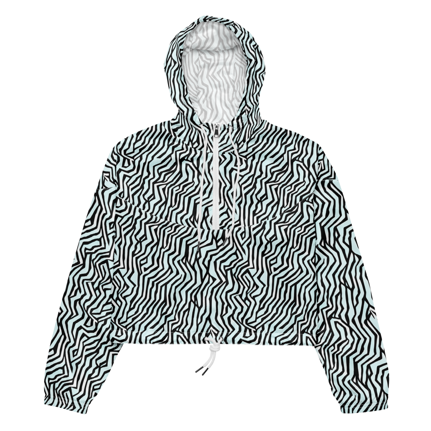 Women's Cropped Windbreaker - Echoing Stripes