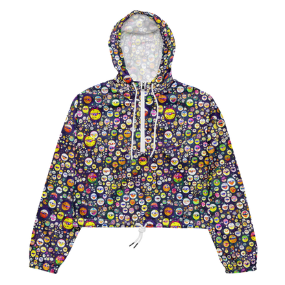 Women's Cropped Windbreaker - Whimsical Eyescape