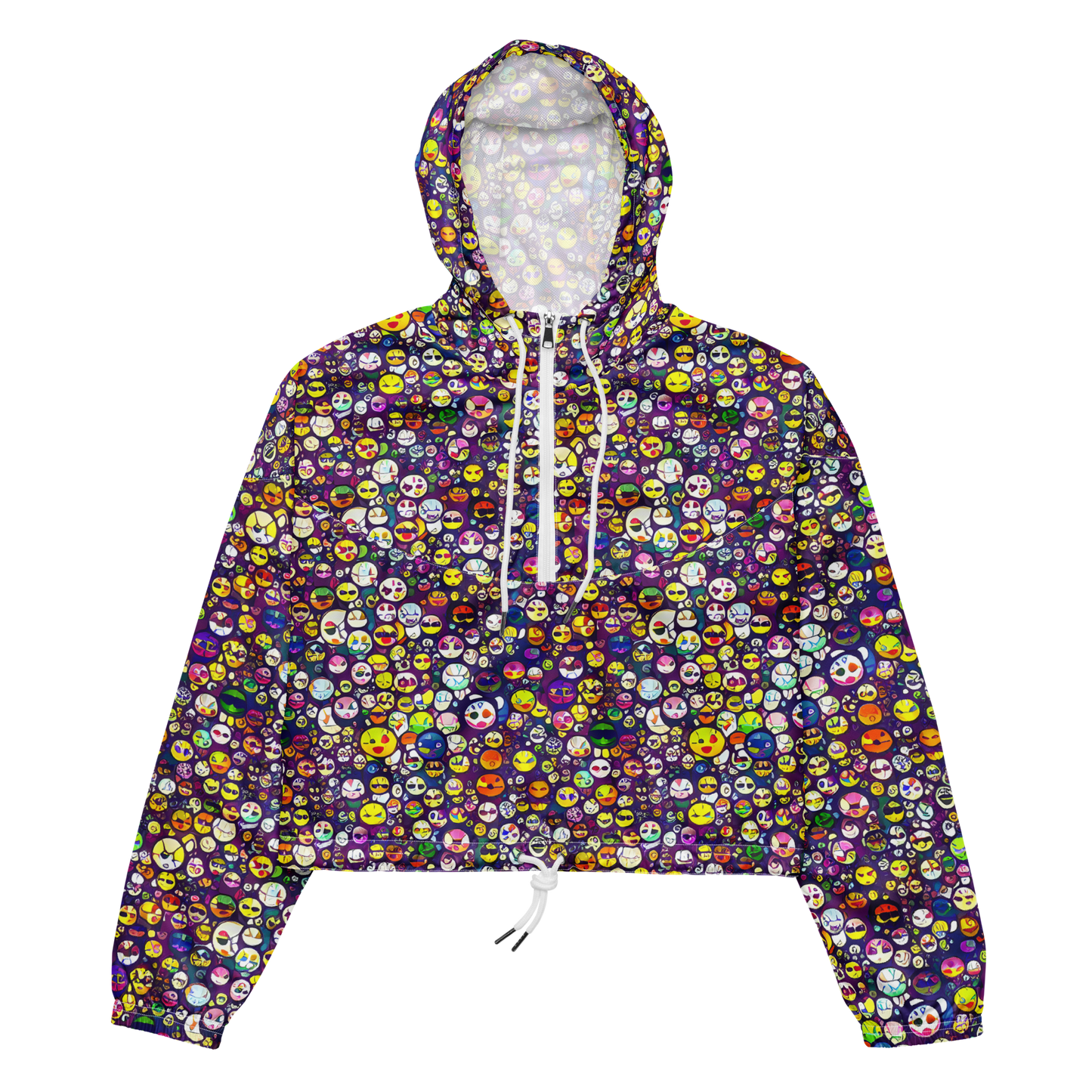 Women's Cropped Windbreaker - Mosaic Moods