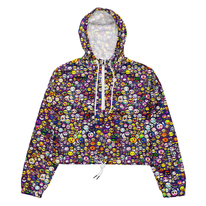 Women's Cropped Windbreaker - Mosaic Moods