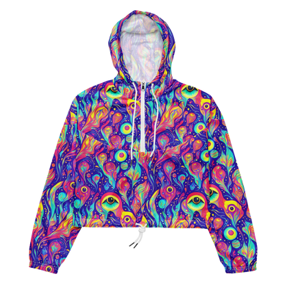 Women's Cropped Windbreaker - Mystic Petal Dance