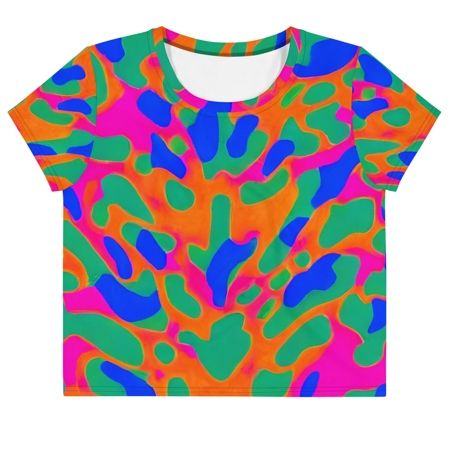 Women's Crop Tee - Fluorescent Camouflage