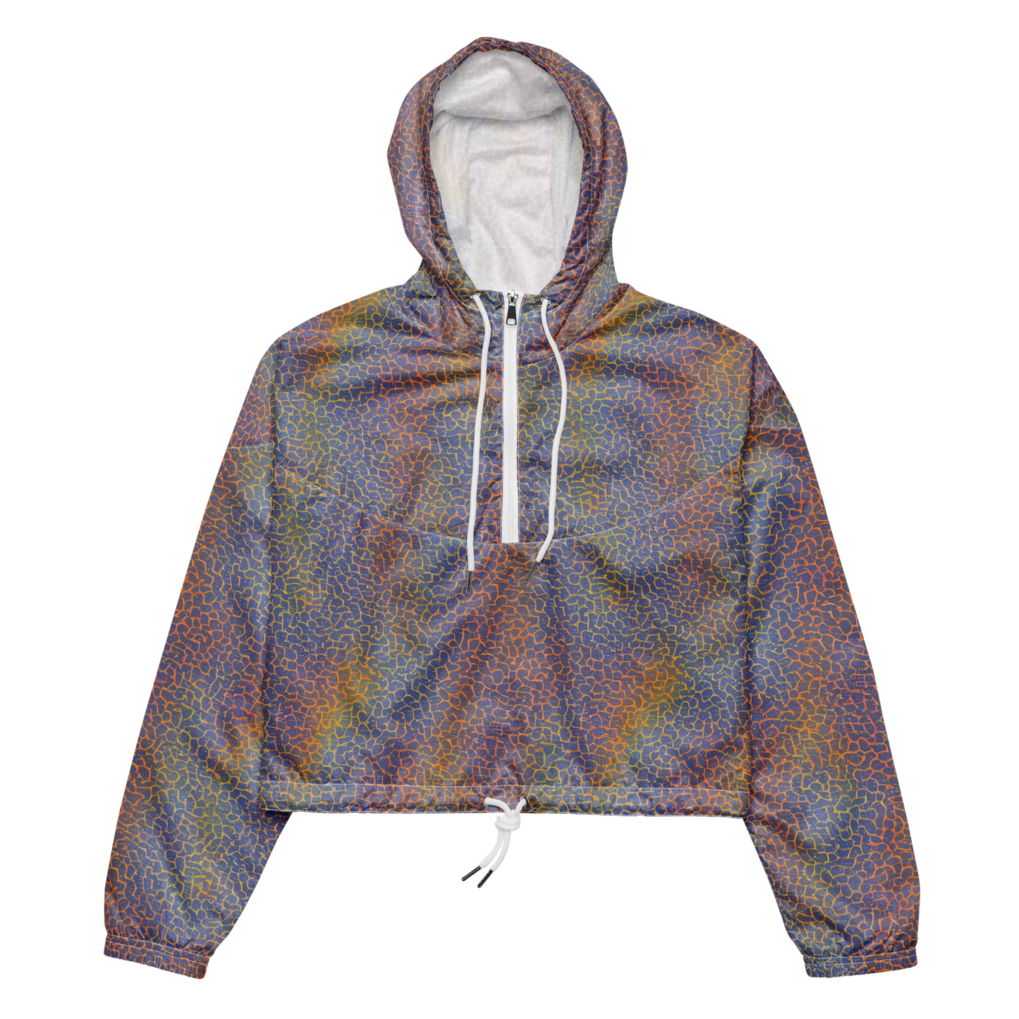 Women's Cropped Windbreaker - Martian Gridlock