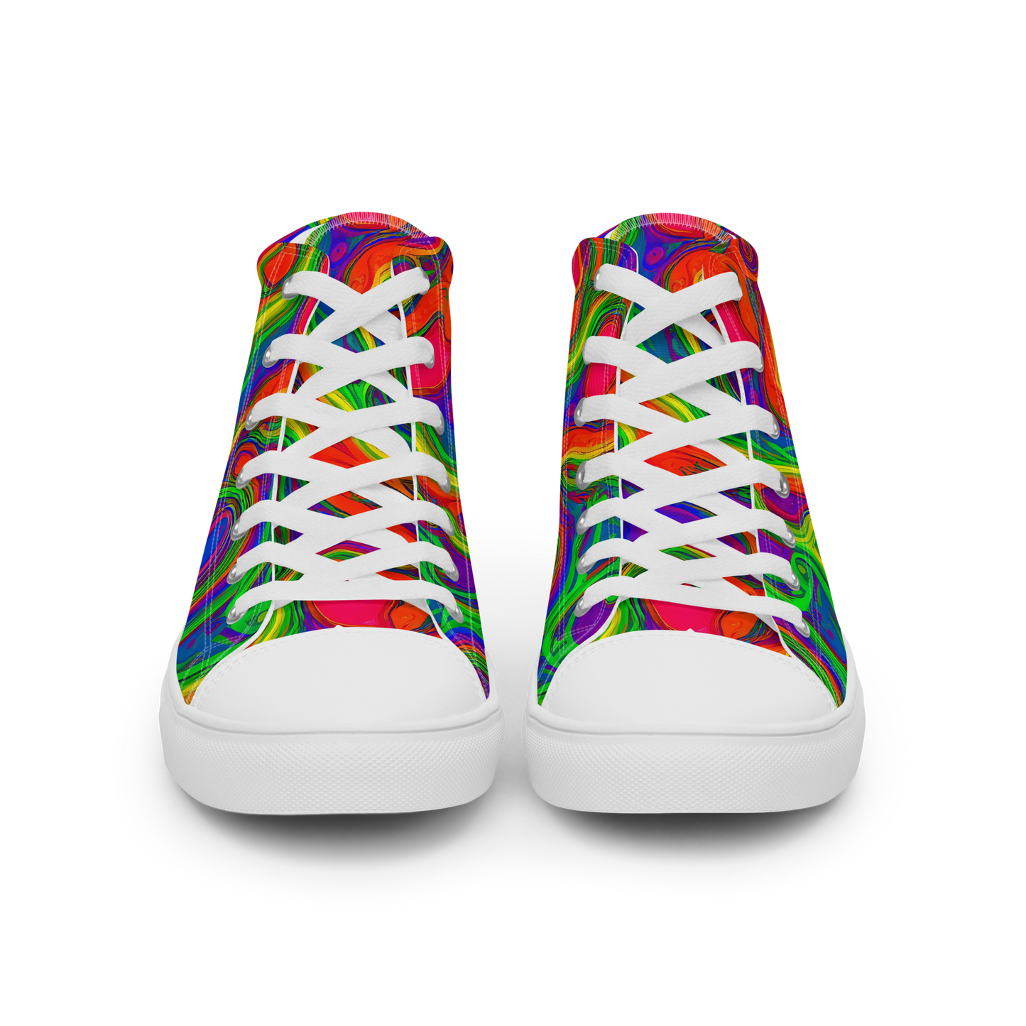 Men's High Top Canvas Shoes - Psychedelic Waves