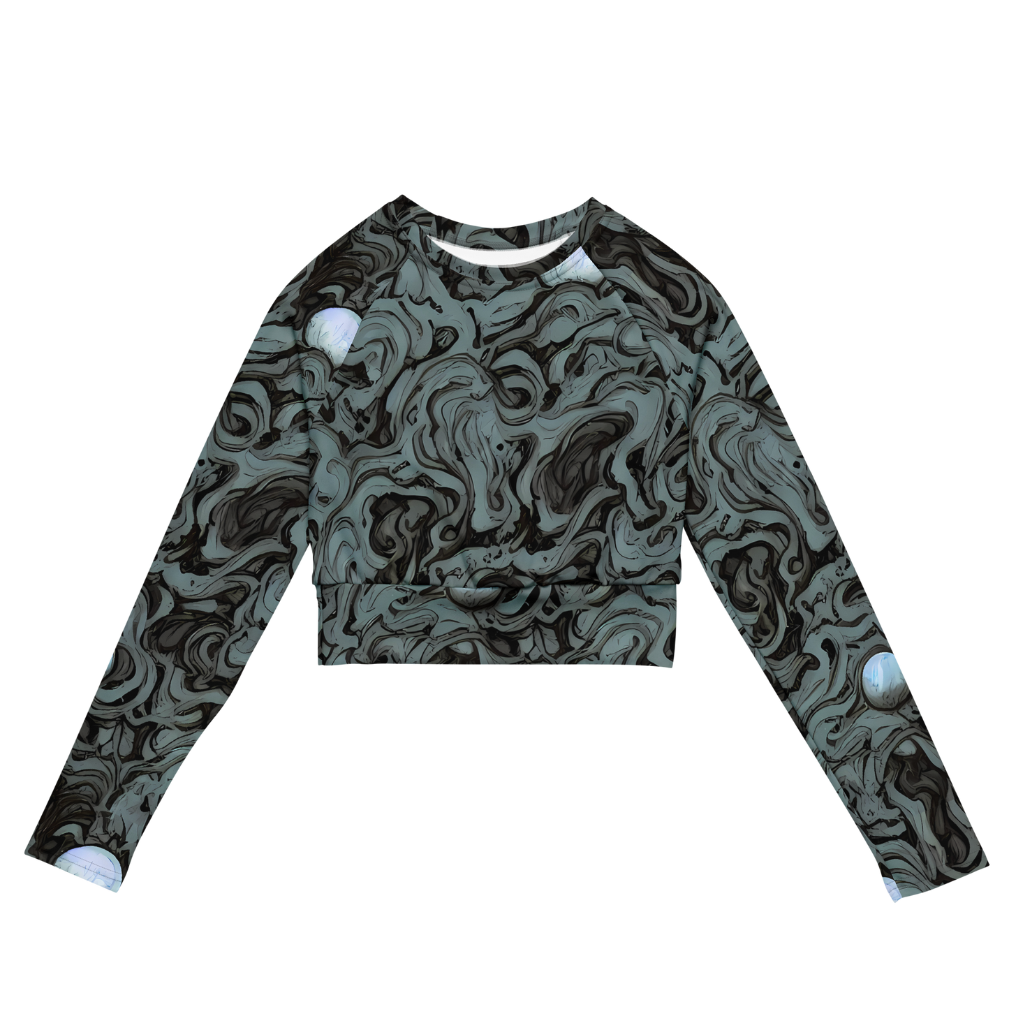 Long Sleeve Crop Top - Caruso Swirl