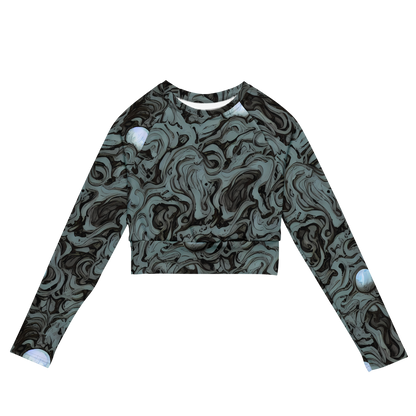 Long Sleeve Crop Top - Caruso Swirl