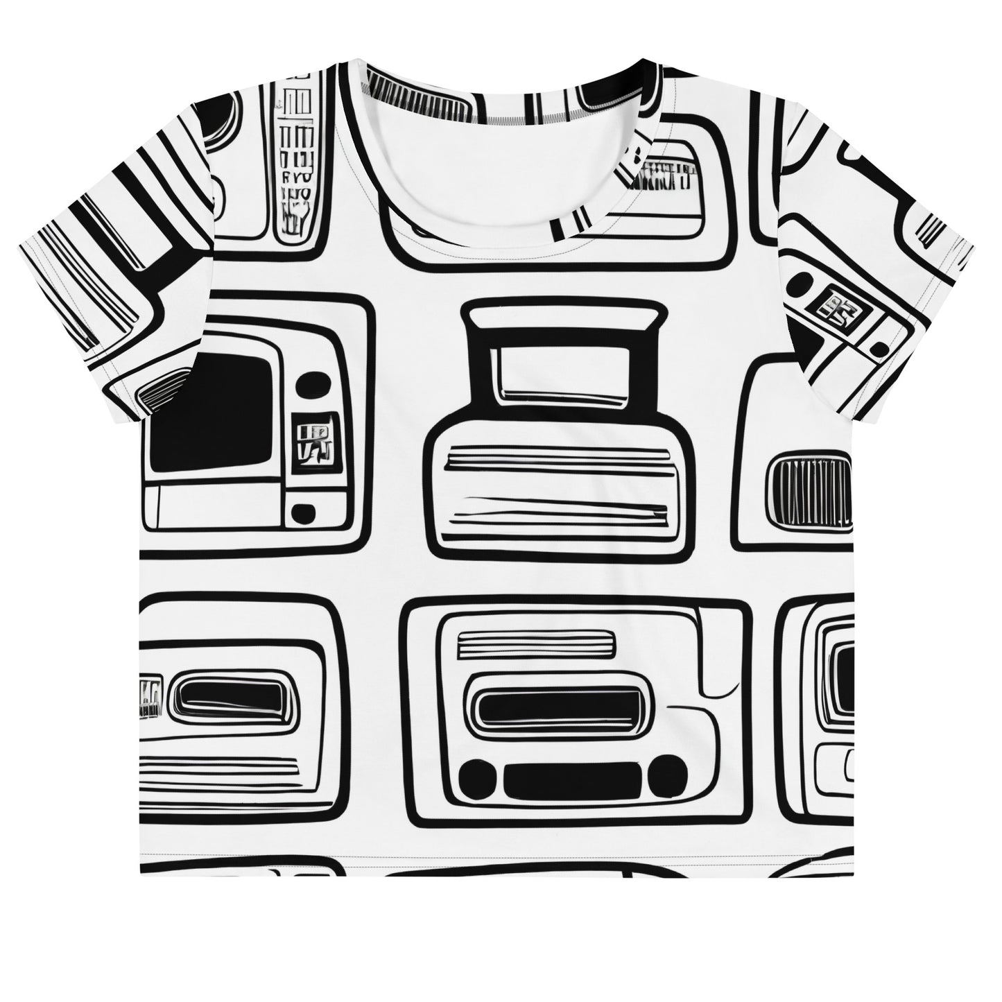 Women's Crop Tee - Techno Echo