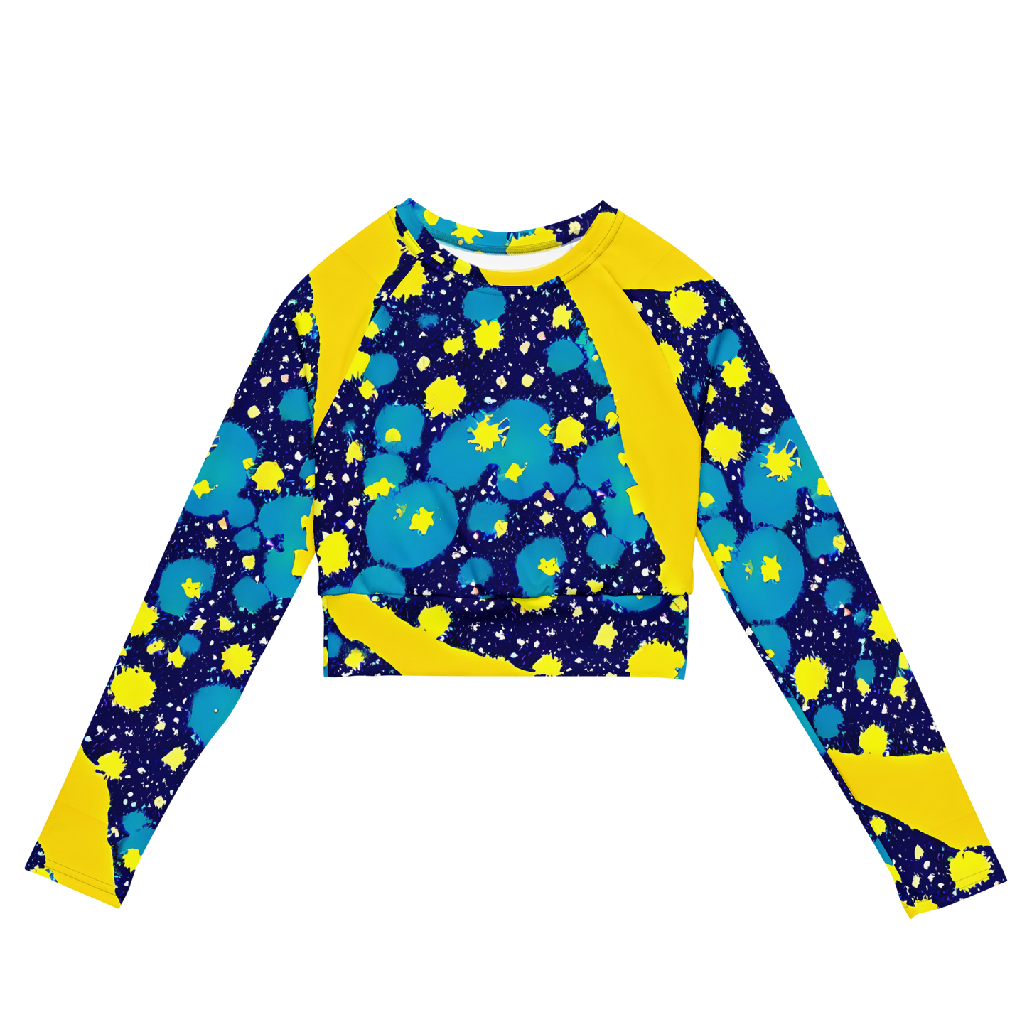 Long Sleeve Crop Top - Starburst Splash