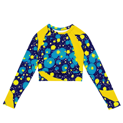 Long Sleeve Crop Top - Starburst Splash