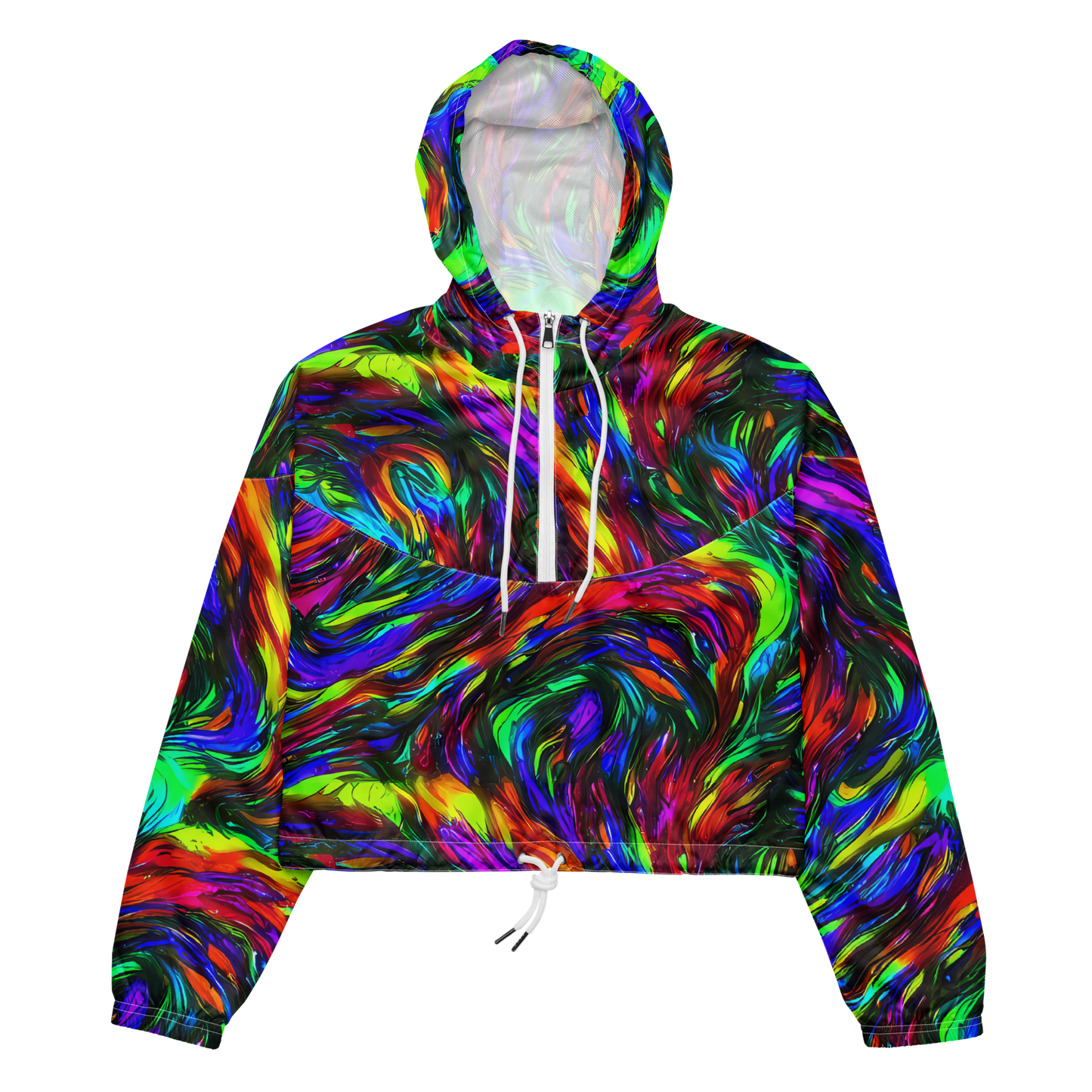 Women's Cropped Windbreaker - Calraet Swirl