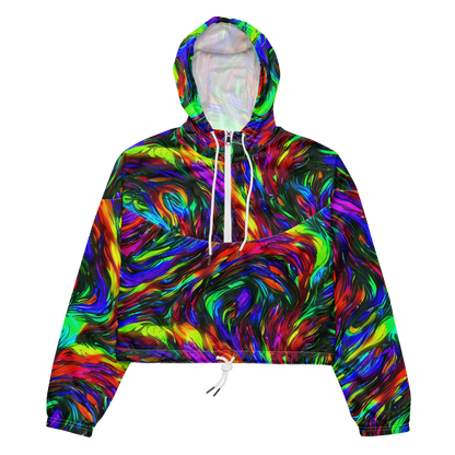 Women's Cropped Windbreaker - Calraet Swirl