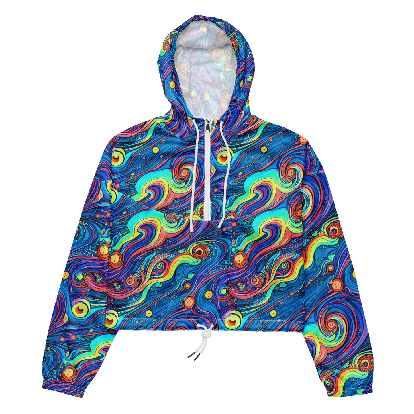 Women's Cropped Windbreaker - Echoes of Vortex