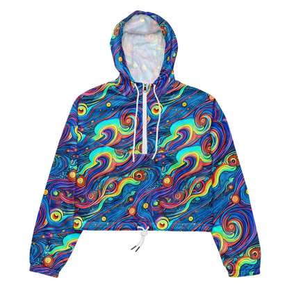 Women's Cropped Windbreaker - Echoes of Vortex