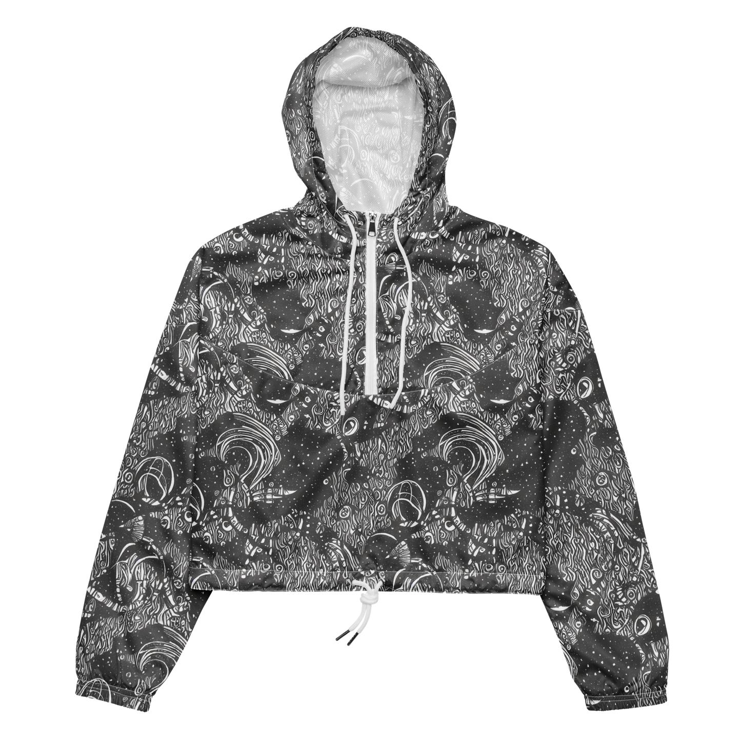 Women's Cropped Windbreaker - Shadow Reverie