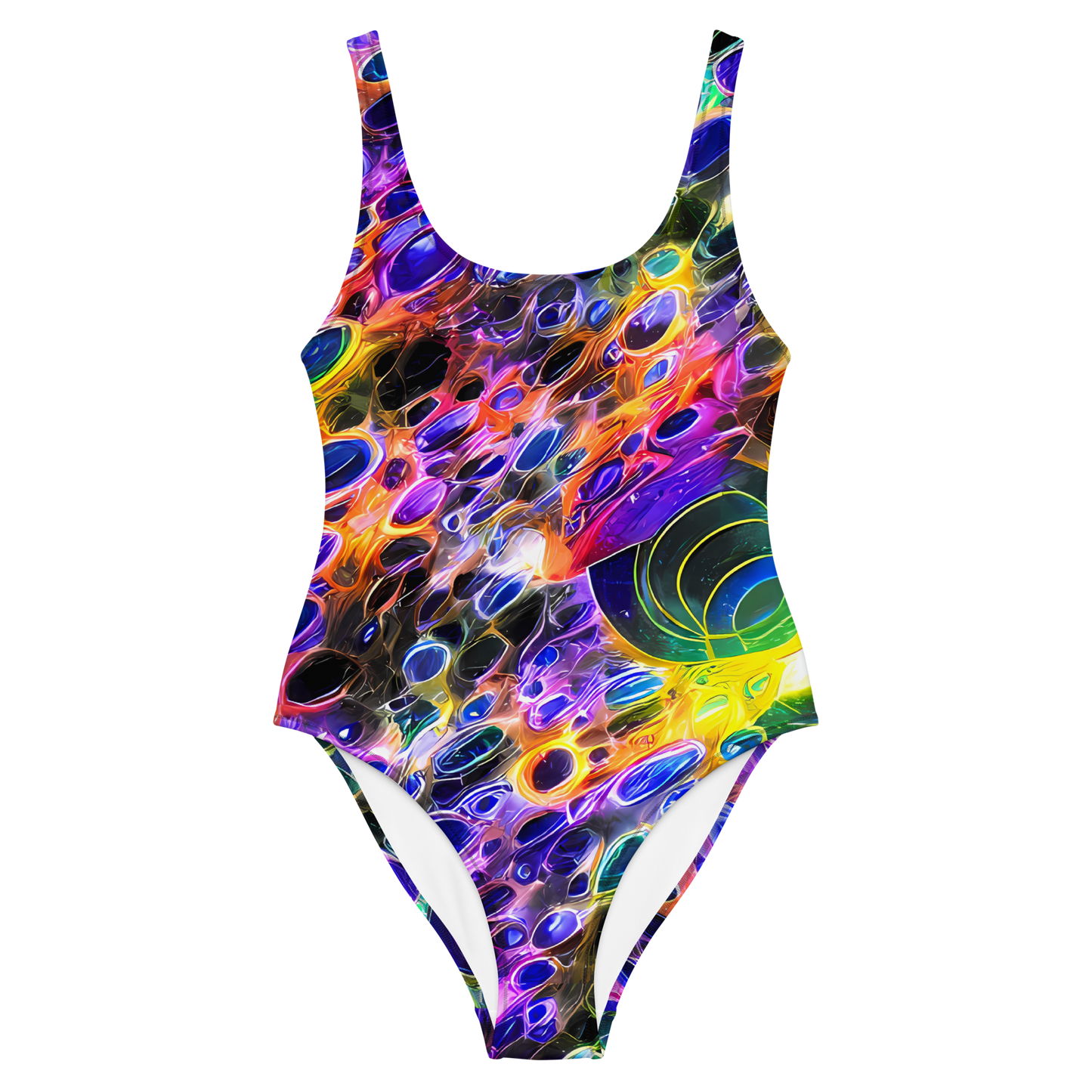 One-Piece Swimsuit - Neon Orbits