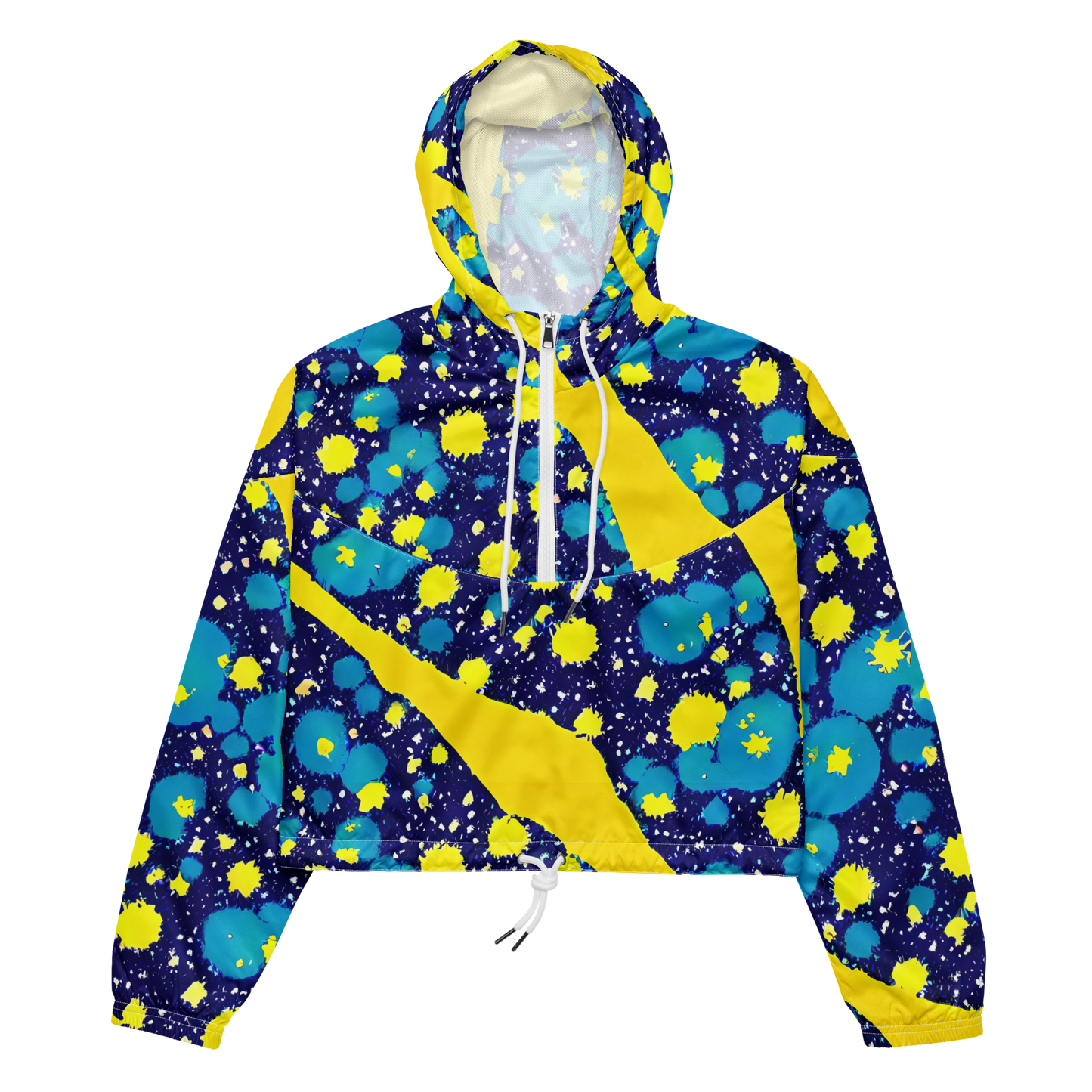 Women's Cropped Windbreaker - Starburst Splash