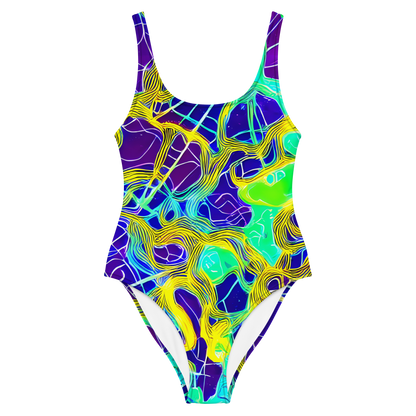 One-Piece Swimsuit - Neon Jungle Rhapsody