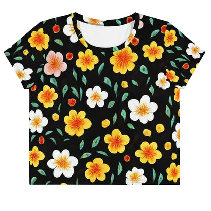 Women's Crop Tee - Sunlit Blossoms